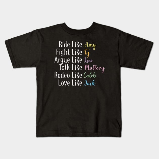 Ride like Amy - white Kids T-Shirt by We Love Gifts